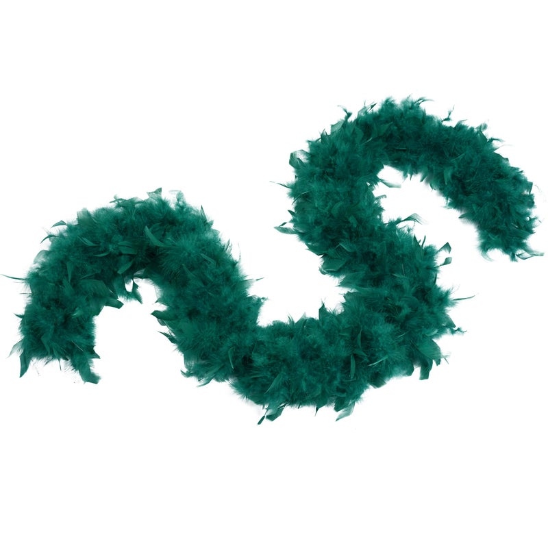 Flydreamfeathers 80 Gram, 2 yards Long Turkey Chandelle Feather Boa Great for Party, Wedding, Halloween Costume, Christmas Tree Decoration (Teal) - Image 4